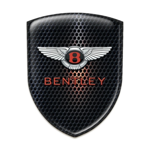 Bentley Self Adhesive Emblem Logo Perforated Steel with Orange Shadow