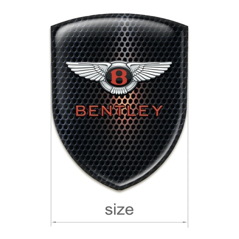 Bentley Self Adhesive Emblem Logo Perforated Steel with Orange Shadow