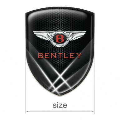 Bentley 3D Gel Emblem Black Base with White Lights Style 