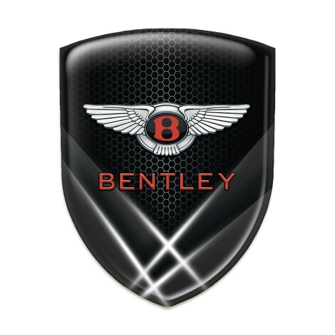 Bentley 3D Gel Emblem Black Base with White Lights Style 