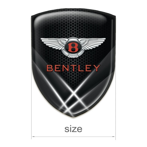 Bentley 3D Gel Emblem Black Base with White Lights Style 