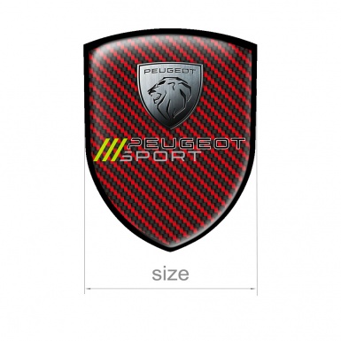 Peugeot Silicone Sticker Shield Emblem Red Carbon
