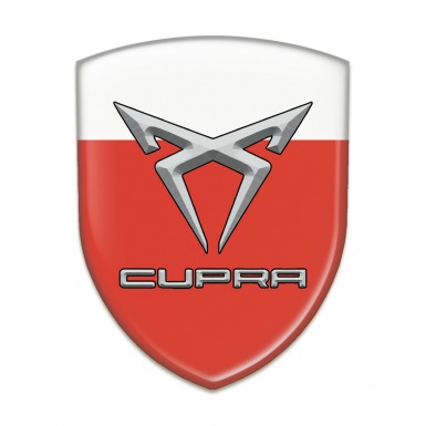 Seat Cupra Silicone Car Decal Badge Red White Design 