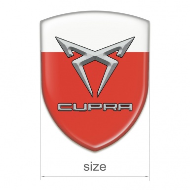 Seat Cupra Silicone Car Decal Badge Red White Design 