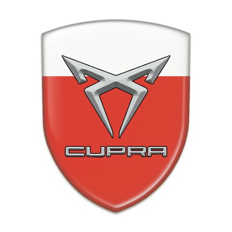 Seat Cupra Silicone Car Decal Badge Red White Design 