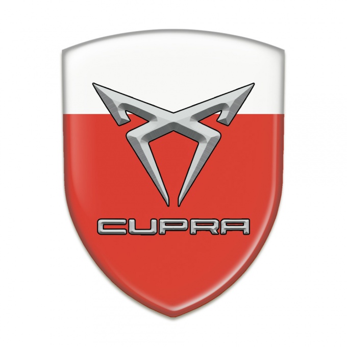 Seat Cupra Silicone Car Decal Badge Red White Design 