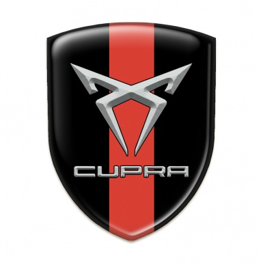 Seat Cupra Emblem Badge Logo Black with Red Tape design 
