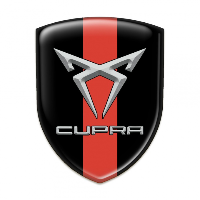 Seat Cupra Emblem Badge Logo Black with Red Tape design 