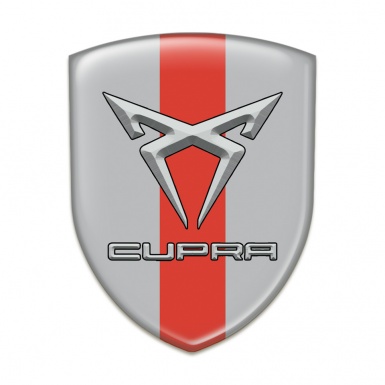 Seat Cupra Logo Emblem Gray With Red band Design 