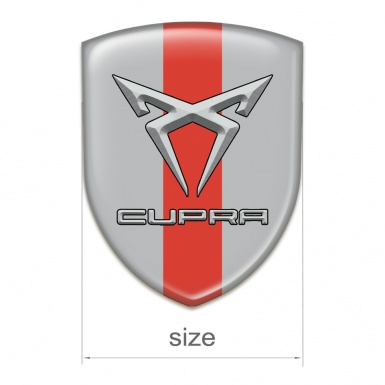 Seat Cupra Logo Emblem Gray With Red band Design 