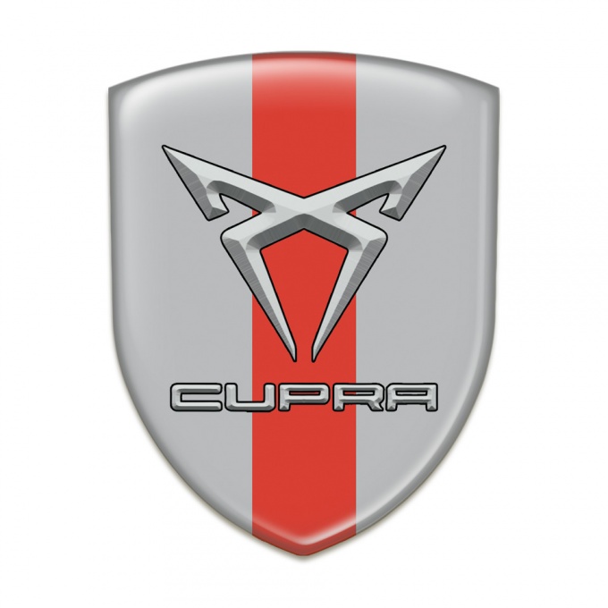 Seat Cupra Logo Emblem Gray With Red band Design 