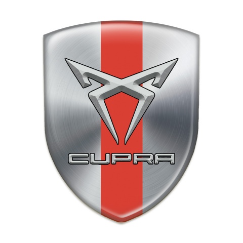Seat Cupra Resin Sticker Silver with Red band Design 