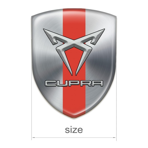 Seat Cupra Resin Sticker Silver with Red band Design 