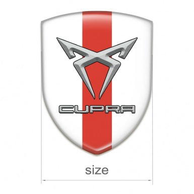 Seat Cupra Tuning Badge  White with Red Band Design 