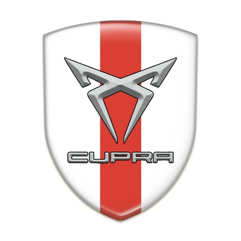 Seat Cupra Tuning Badge  White with Red Band Design 