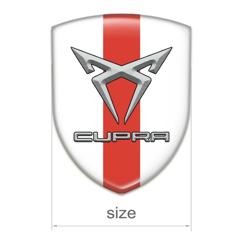 Seat Cupra Tuning Badge  White with Red Band Design 