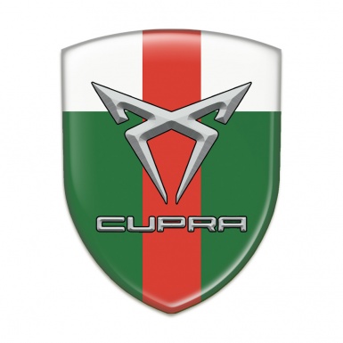 Seat Cupra Car Accessories Badge Green White with Red Band Design 