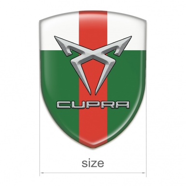 Seat Cupra Car Accessories Badge Green White with Red Band Design 