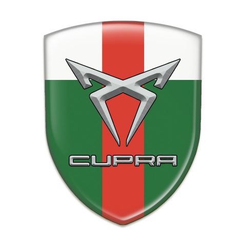 Seat Cupra Car Accessories Badge Green White with Red Band Design 