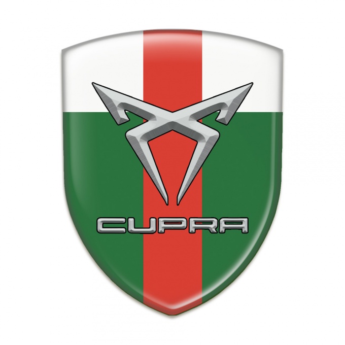 Seat Cupra Car Accessories Badge Green White with Red Band Design 