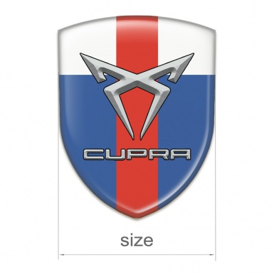 Seat Cupra  Self Adhesive Car logo Emblem Blue Wjite with Red Band design 