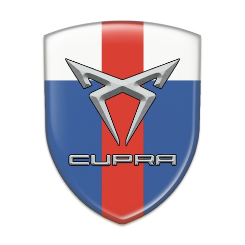 Seat Cupra  Self Adhesive Car logo Emblem Blue Wjite with Red Band design 