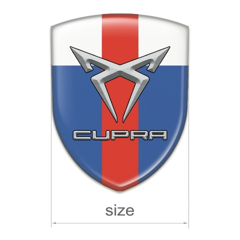 Seat Cupra  Self Adhesive Car logo Emblem Blue Wjite with Red Band design 