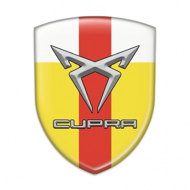 Seat Cupra Emblem Exterior Yellow White with Red Band Design 