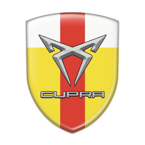 Seat Cupra Emblem Exterior Yellow White with Red Band Design 