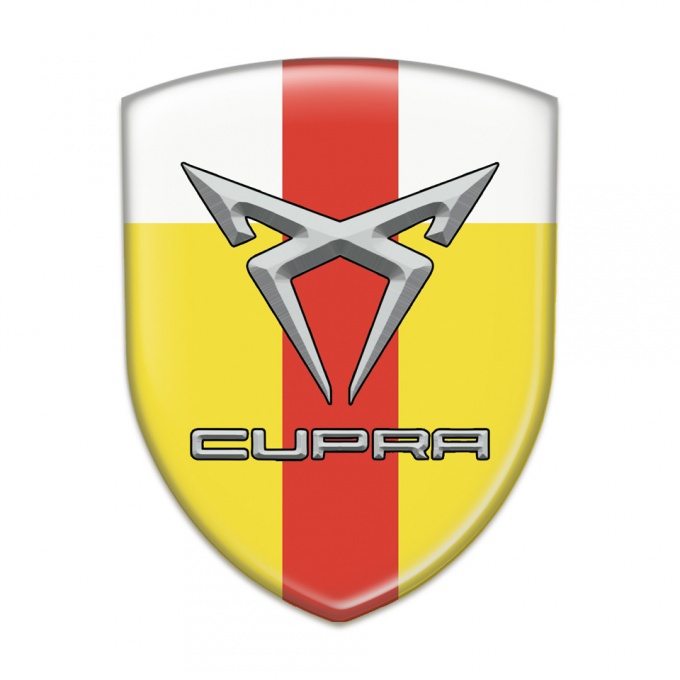 Seat Cupra Emblem Exterior Yellow White with Red Band Design 