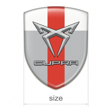 Seat cupra Car Accessories Badge Gray White with red Band Design 