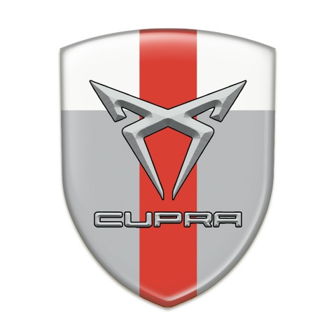 Seat cupra Car Accessories Badge Gray White with red Band Design 