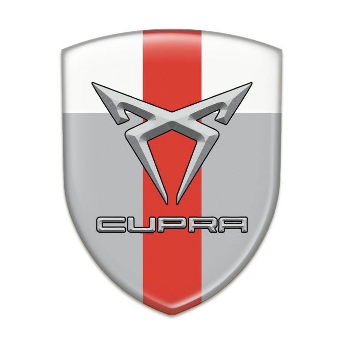 Seat cupra Car Accessories Badge Gray White with red Band Design 