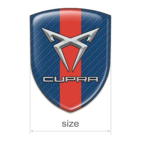 Seat Cupra Self Adhesive Car logo Emblem Navy Blue Carbon with Red Band 