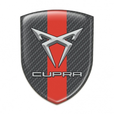 Seat Cupra Car Interior Badge Carbon with Red Band 