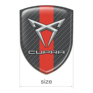 Seat Cupra Car Interior Badge Carbon with Red Band 