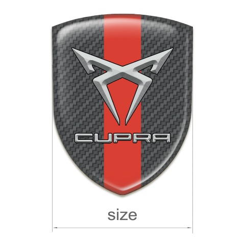 Seat Cupra Car Interior Badge Carbon with Red Band 