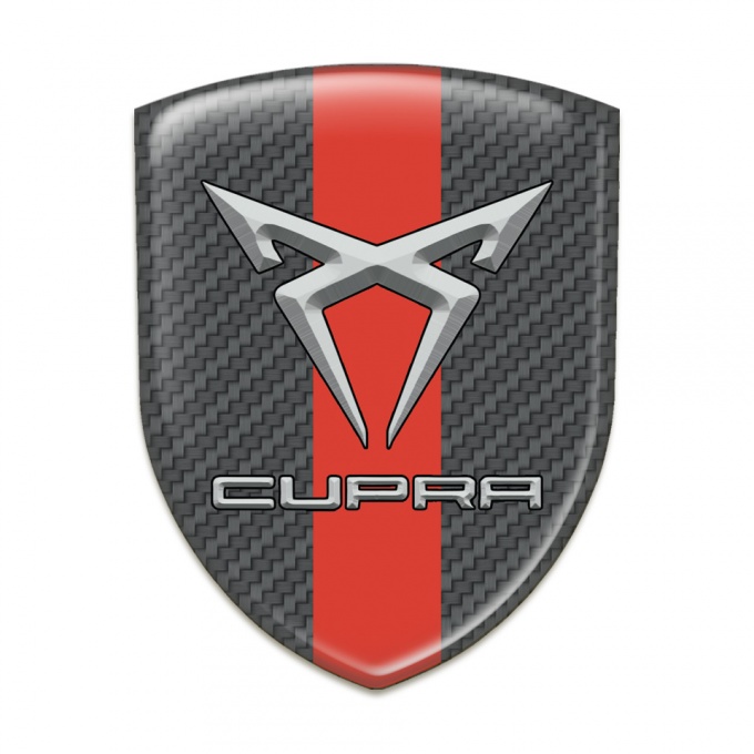 Seat Cupra Car Interior Badge Carbon with Red Band 
