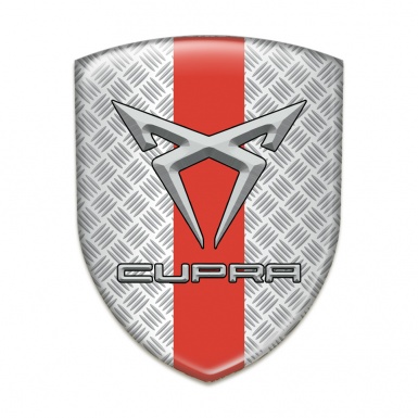 Bentley Cupra Silicone Car Decal Badge Mesh Effect with Red Band Design 