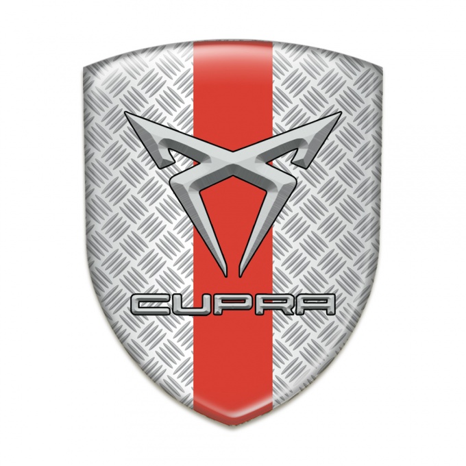 Bentley Cupra Silicone Car Decal Badge Mesh Effect with Red Band Design 