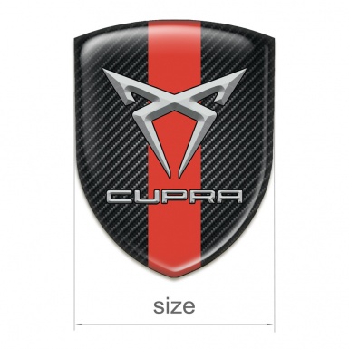 Seat Cupra Silicone Badge Black Fibers with Red Band Design 