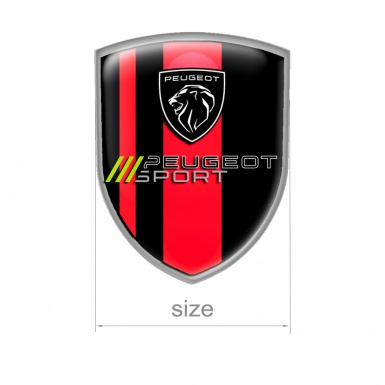 Peugeot Shield Silicone Emblem Black Red Sport