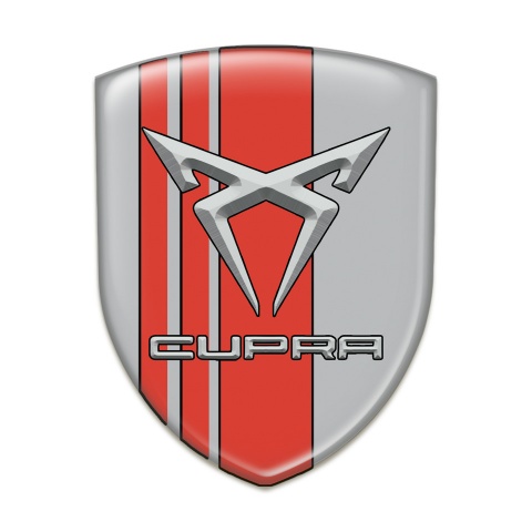 Seat Cupra Logo Emblem Gray with Red Tapes Style 