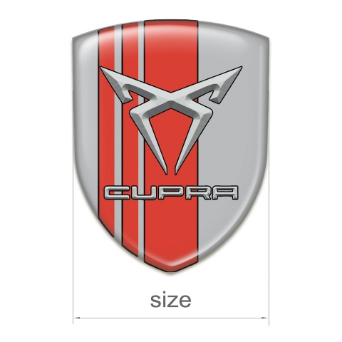 Seat Cupra Logo Emblem Gray with Red Tapes Style 