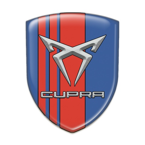 Seat Cupra Tuning Emblem Blue with Red tapes Style 
