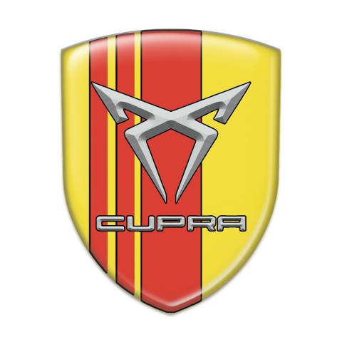 Seat Cupra Self Adhesive Emblem Logo Yellow with Red Tapes Style 