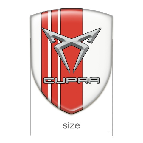 Seat Cupra Domed Emblem White with Red Tapes Style 