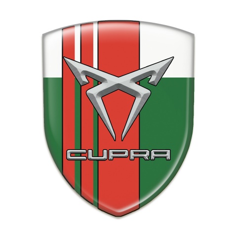 Seat Cupra Silicone Emblem Green White with Red tapes 