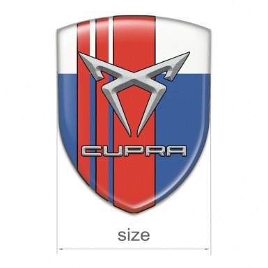Seat Cupra Resin Sticker Blue White with Red Tapes 