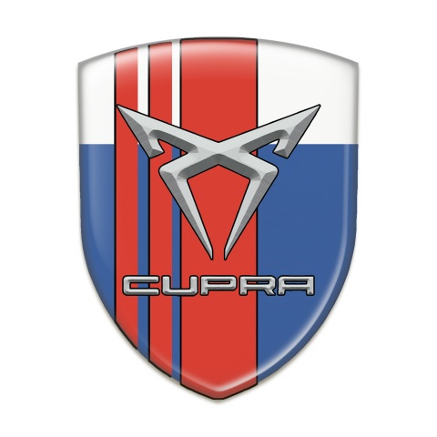 Seat Cupra Resin Sticker Blue White with Red Tapes 
